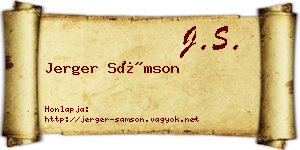 Jerger Sámson névjegykártya